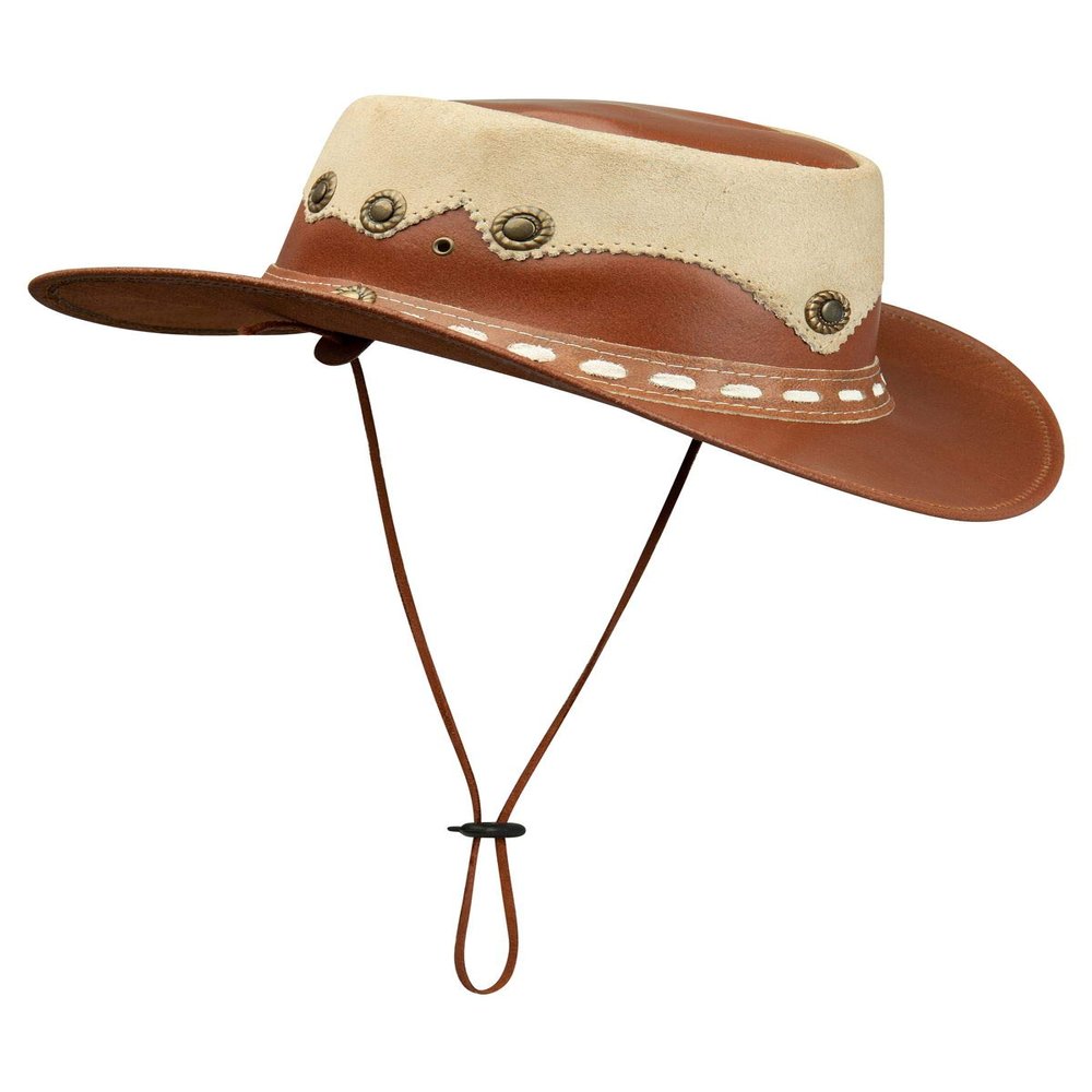 Leather Suede HAT Aussie Bush Cowboy Riding Classic Western Outback Brown - tan XL