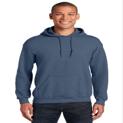 Gildan Men's Heavy Blend Fleece Hooded Sweatshirt G18500 (Small, Indigo Blue)