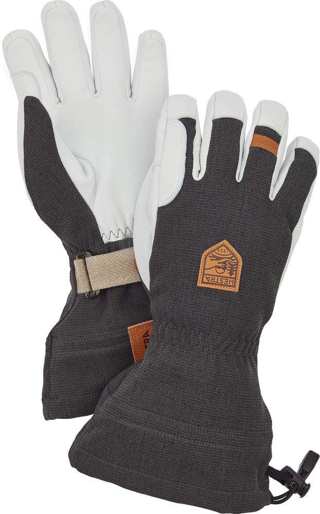 Hestra Army Leather Patrol Gauntlet - Classic Leather Snow Glove for The Mountains - Charocoal - 11