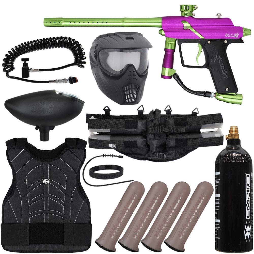 Action Village Azodin Blitz 4 Light Gunner Paintball Gun Package Kit (Dust Purple/Polished Green)