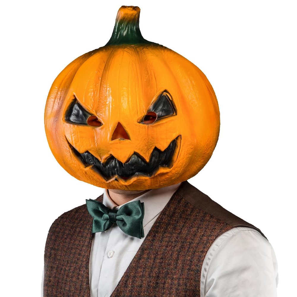 CreepyParty Halloween Jackolantern Pumpkin Face Head Masks Novelty Scary For Party and Trick or Treat