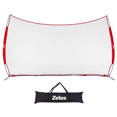 ZELUS 16x10ft Barricade Backstop Net, Ball Sports Barrier Net, Practice Net for Baseball Softball Lacrosse Soccer Basketball and More