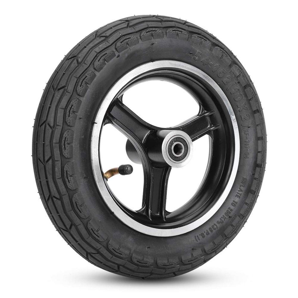 10 inch front scooter tire, durable rubber aluminum alloy replacement wheel, electric scooter wheel, for commuters skateboarders urban riders