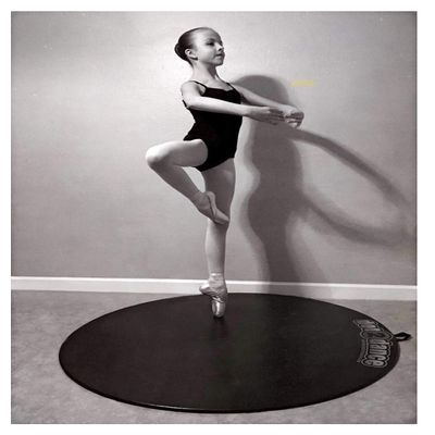dot2dance BRAND Portable Dance Floor-Sturdy and Stable Authentic Marley Home Dance Studio, Dancers Ballet Flooring, Multi Use with Non-Slip Gym Mat Back. Size 46-48" Made in U.S.A.
