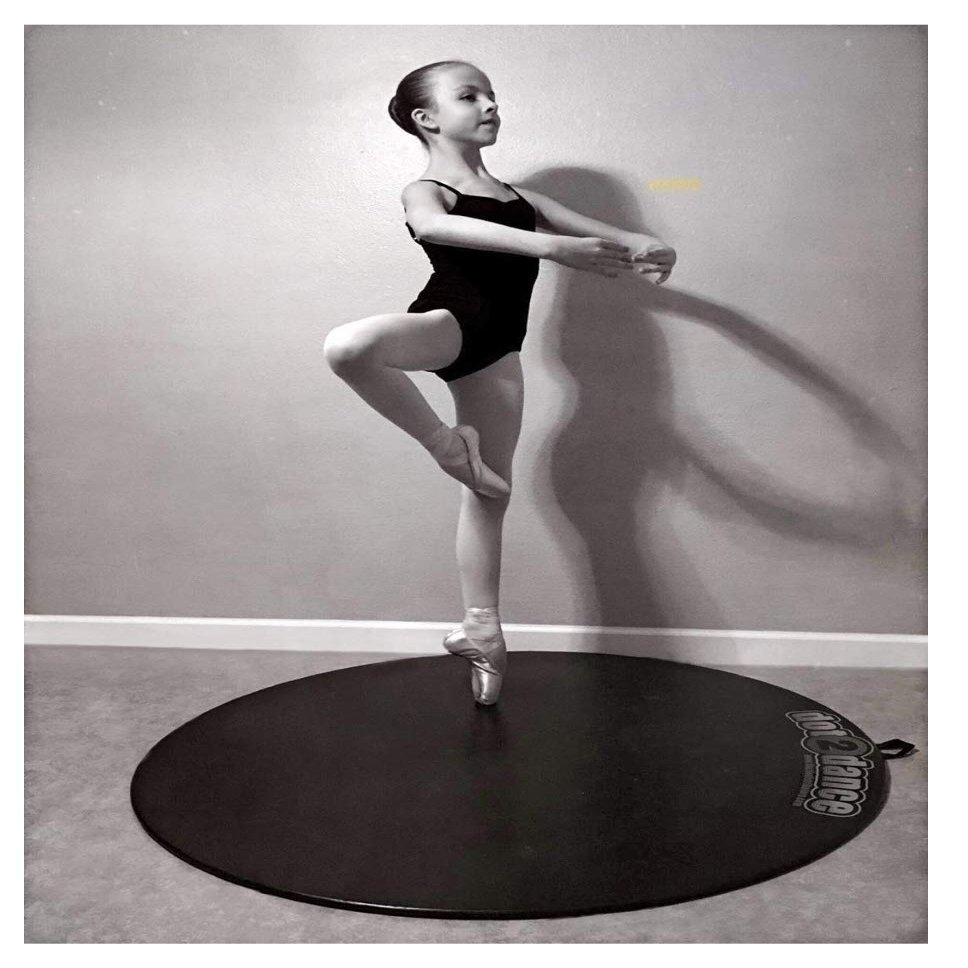 dot2dance BRAND Portable Dance Floor-Sturdy and Stable Authentic Marley Home Dance Studio, Dancers Ballet Flooring, Multi Use with Non-Slip Gym Mat Back. Size 46-48" Made in U.S.A.