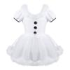 Alvivi Kids Girls Feather Trim Ballet Tutu Dress Figure Ice Skating Leotard Dress Christmas Snowman Dance Costume White 4 view 1