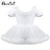 Alvivi Kids Girls Feather Trim Ballet Tutu Dress Figure Ice Skating Leotard Dress Christmas Snowman Dance Costume White 4 view 2