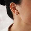 18K Gold Plated Love Knot Earrings 925 Sterling Silver Small Post Earrings and Tri-tone Silver Twisted Stud Earrings for Women view 2
