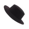 1PC Unisex Adult Fashion Classic Black Fedora Hat Large Wide Brim Flat Church Derby Cap Headwear Top Hat for Wedding Party Talent Show Performance view 1