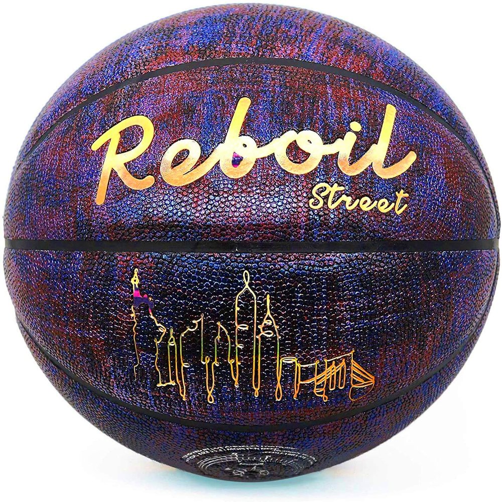 REBOILPHASE Kids Basketball, Size 5, Purple, Composite Leather, Inkjet Technology, 22 CM Diameter, 470-500g Weight