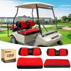 10L0L Golf Cart Front Rear Seat Cover Set for EZGO TXT RXV & Club Car DS 2000-up(Flat Backrest), Made of 3D Air Mesh Polyester Fabric Breathable Washable, Red