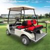 10L0L Golf Cart Front Rear Seat Cover Set for EZGO TXT RXV & Club Car DS 2000-up(Flat Backrest), Made of 3D Air Mesh Polyester Fabric Breathable Washable, Red view 3