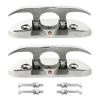 ISURE MARINE Boat2 Pcs Folding Cleat 4-1/2" Flip-up Dock Cleat Marine Grade 316 Stainless Steel with Screws view 1