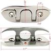 ISURE MARINE Boat2 Pcs Folding Cleat 4-1/2" Flip-up Dock Cleat Marine Grade 316 Stainless Steel with Screws view 2