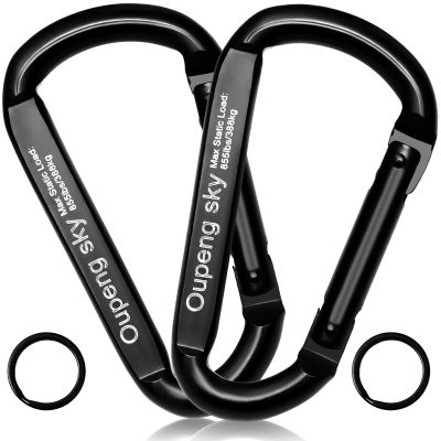 Carabiner Clip, 4 Pack, 855lbs3" Iron Heavy Duty Caribeaners for Hammocks, Camping Accessories, Hiking, KeychainsOutdoors and Gym etc, Small Carabiners for Dog Leash, Harness and Key Ring, Black