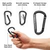 Carabiner Clip, 4 Pack, 855lbs3" Iron Heavy Duty Caribeaners for Hammocks, Camping Accessories, Hiking, KeychainsOutdoors and Gym etc, Small Carabiners for Dog Leash, Harness and Key Ring, Black view 2