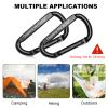 Carabiner Clip, 4 Pack, 855lbs3" Iron Heavy Duty Caribeaners for Hammocks, Camping Accessories, Hiking, KeychainsOutdoors and Gym etc, Small Carabiners for Dog Leash, Harness and Key Ring, Black view 4