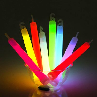 WedDecor Pack of 6 Neon Colors Glow in the Dark Glow Stick Tubes Fluorescent Light Sticks Bright Glowing Rods for Graduation Party, Camping, New Years Eve, 6 inches, 6pcs