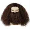 LeMarnia Men's Wig and Beard Dark Brown Wizard Wig with Fluffy Beard Set for Halloween Costume Wigs view 1