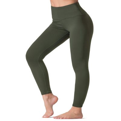 Dragon Fit Compression Yoga Pants with Inner Pockets in High Waist Athletic Pants Tummy Control Stretch Workout Yoga Legging Dark Olive