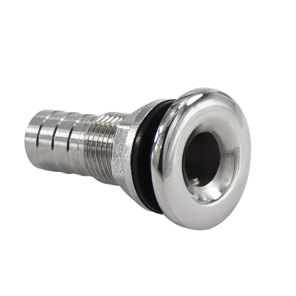 316 Stainless SteelCombo Stainless Steel Thru-Hull Fitting w/Nut with Gasket for 1/2" ID