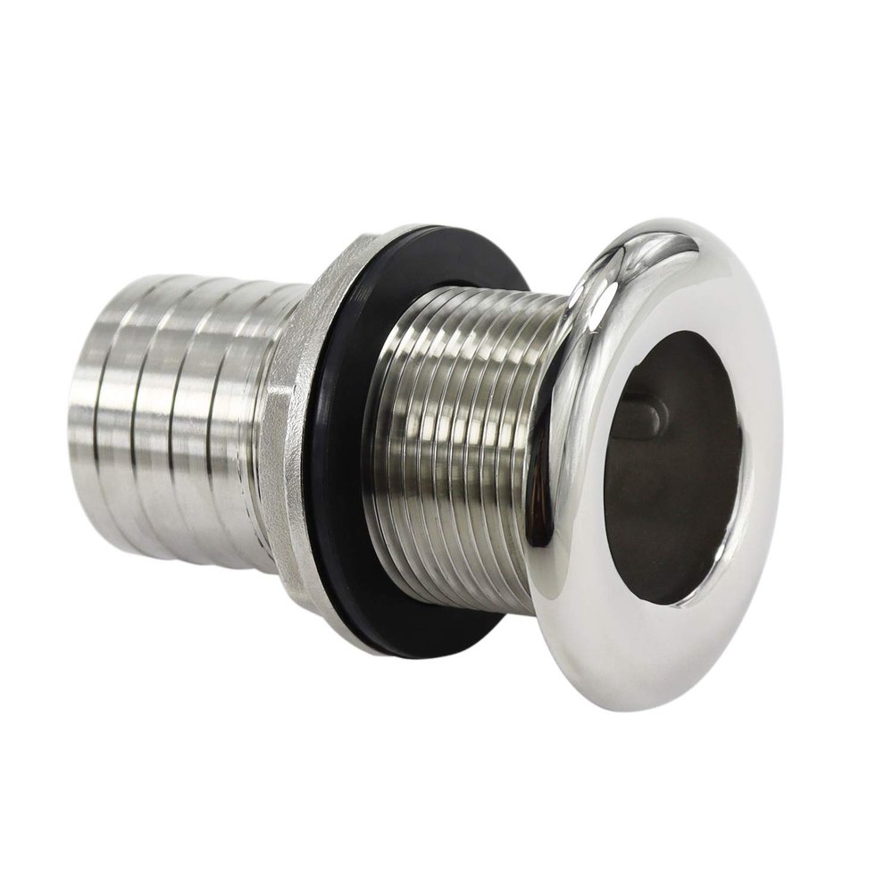 keehui 316 Stainless Steel Durable Combo 1-1/4 I.D.Thru-Hull Fitting w/Nut with Custom Gasket Boat Plumbing Fittings for Boats, Yachts, Marine