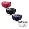 JOCKMAIL 4pcs/Pack Mens Underwear Briefs Mesh Low Waist Comfortable Soft Briefs Underpants (Large, Red+black+navy+white) view 1