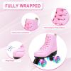 jessie Roller Skates Premium PU Leather Roller Skates for Women Classic Four-Wheel Outdoor and Indoor for Adults Women (Flash Wheel,Women's 10/ Men's 8.5) view 3