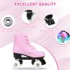 jessie Roller Skates Premium PU Leather Roller Skates for Women Classic Four-Wheel Outdoor and Indoor for Adults Women (Flash Wheel,Women's 10/ Men's 8.5) view 4
