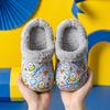CERYTHRINA Kids Girls Boys Lining Clogs Shoes Garden Shoes Cartoon Comfort Faux Fur Lined House Bedroom Slippers Lightweight Winter Warm Slip On Yarn Clog Non-Slip Waterproof Slippers Grey Duck 18 view 2