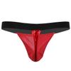ACSUSS Men's Velvet Christmas Santa Claus Underwear Cosplay Lingerie Briefs Shiny Red Medium view 2