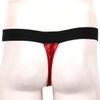 ACSUSS Men's Velvet Christmas Santa Claus Underwear Cosplay Lingerie Briefs Shiny Red Medium view 4