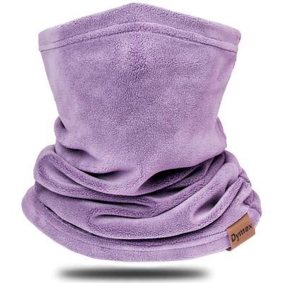 Dymex Neck Warmer Gaiter Winter Fleece Neck Cover Balaclava Windproof Face Cover Mask for Ski Motorcycle (Purple, 1)
