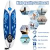 GYMAX Surfboard, 6FT Stand Up Paddle Board with Removable Fins & Safety Leash, Lightweight Non-Slip Paddle Board for Teenagers, Adult, Beginners (Daisy) view 4