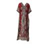 Women's One Size Kaftan Dress Long Maxi Kimono Caftan Drawstring Sleepwear Dress Tunic Long Caftan Gown Nightdress Beach Party Casual Dress Red view 1
