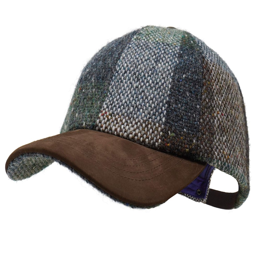 The Sligo - Baseball Cap - 100% Wool - Irish Tweed - Nubuck Peak - Seashore Patchwork