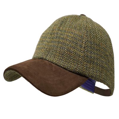 The Sligo - Baseball Cap - 100% Wool - Irish Tweed - Nubuck Peak - Country Green