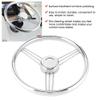 Acouto Boat Steering Wheel 13-1/2 Inch 9-Spoke Marine Steering Wheel Stainless Steel 15  Tilt Angle Silver Accessory view 2