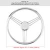 Acouto Boat Steering Wheel 13-1/2 Inch 9-Spoke Marine Steering Wheel Stainless Steel 15  Tilt Angle Silver Accessory view 3