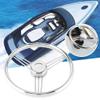 Acouto Boat Steering Wheel 13-1/2 Inch 9-Spoke Marine Steering Wheel Stainless Steel 15  Tilt Angle Silver Accessory view 4