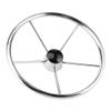 Acouto 5 Spoke Boat Steering Wheel,15-1/2in 5 Spoke 10 Degree Steering Wheel Stainless Steel Marine Boat Accessories view 2