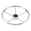Acouto 5 Spoke Boat Steering Wheel,15-1/2in 5 Spoke 10 Degree Steering Wheel Stainless Steel Marine Boat Accessories view 3