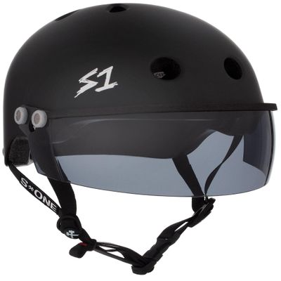 S1 Lifer Visor Helmet Gen 2 for Skateboarding, BMX, and Roller Skating - EPS Fusion Foam, CPSC & ASTM Certified - Black Matte w/Tint Visor X-Small (20.5")