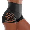 Arinda Bandage Cutout High Waist Shorts Hollow Out Yoga Shorts Stretchy Sports Fitness Pants Black view 3