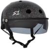 S1 Lifer Visor Helmet Gen 2 for Skateboarding, BMX, and Roller Skating - EPS Fusion Foam, CPSC & ASTM Certified - Black Gloss Glitter w/Tint Visor Medium (21.5") view 1