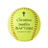 Personalized Baptism Softball, Custom Baptism Softball, Christening Keepsake (Pink) view 1