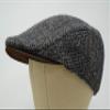 Borges & Scott The Sloan - Irish Tweed and Nubuck Leather Flat Cap - Pebble HB - Large view 3