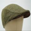 Borges & Scott The Sloan - Irish Tweed and Nubuck Leather Flat Cap - Country Green - Small view 3
