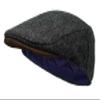 Borges & Scott The Sloan - Irish Tweed and Nubuck Leather Flat Cap - Irish Slate - Medium view 1