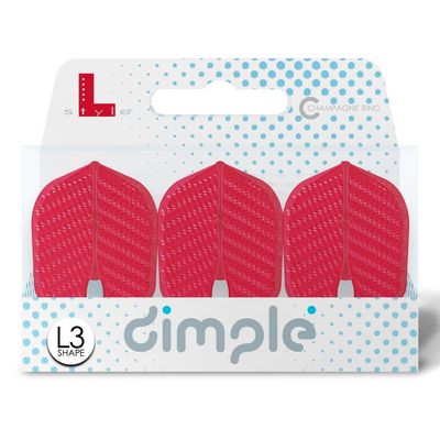 LSTYLE Dart Flights  L3 PRO Dimple Shape - Red | Set of 3 | for Soft Tip & Steel Tip Darts